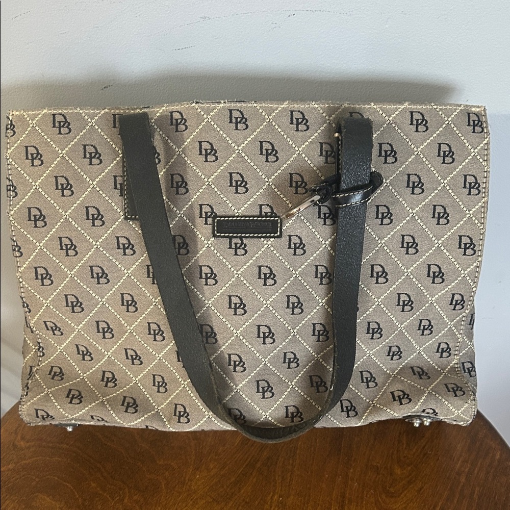 Dooney & Bourke Black and Tan Shoulder Bag